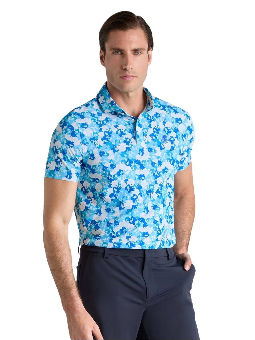 NWT G/FORE Camo Floral Tech Pique Golf Polo (Small)